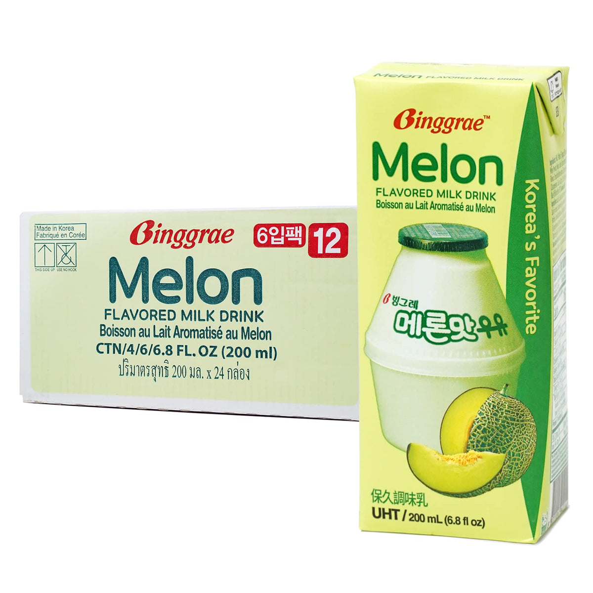 Binggrae Variety Banana, Strawberry, Melon Flavored Milk Drink 6 Packs