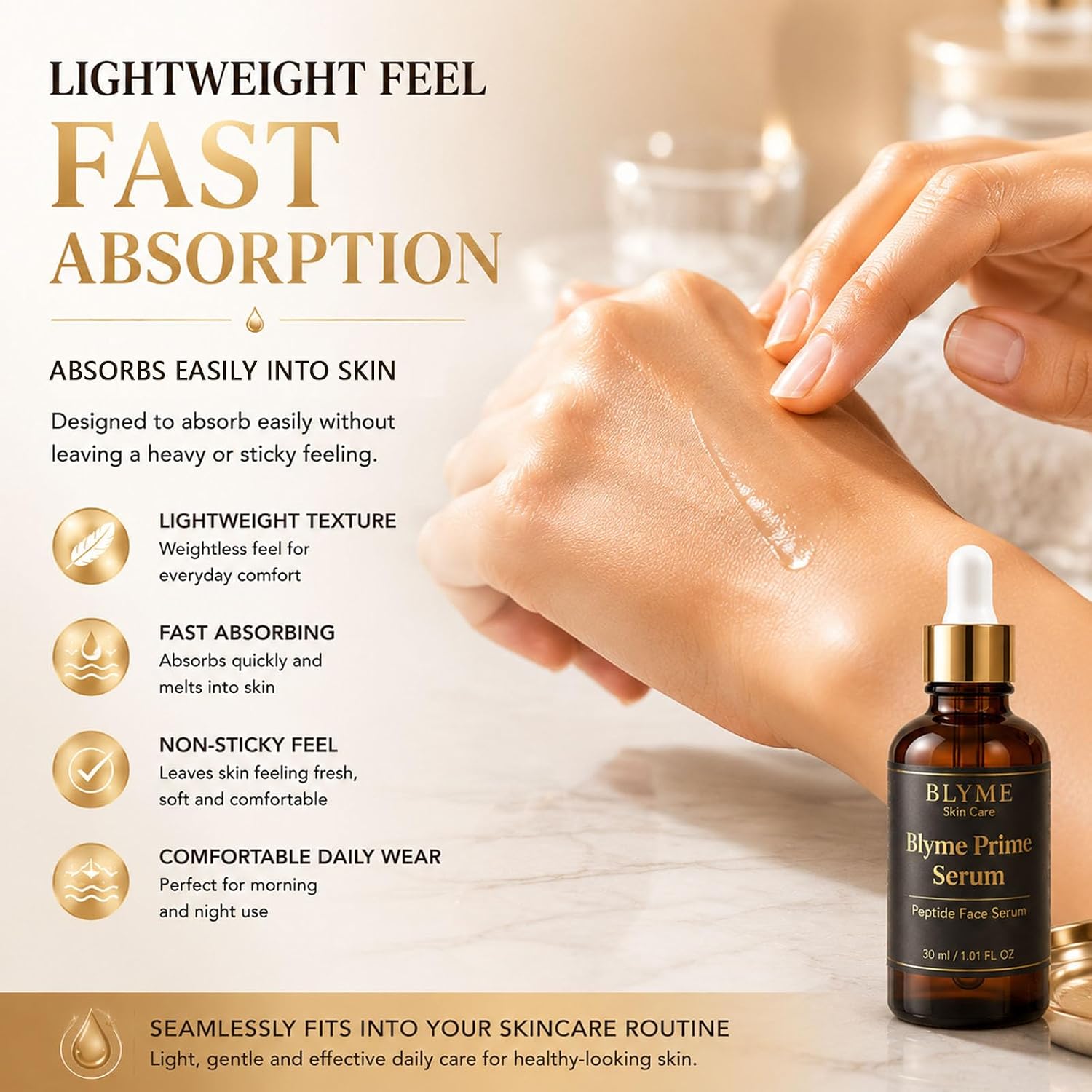 BLYME Prime Elixir, Peptide Face Serum with Hyaluronic Acid & Retinol, Hydrating Skincare for Smoother, Firmer-Looking Skin, Helps Improve the Look of Fine Lines & Uneven Texture, 30ml （11）