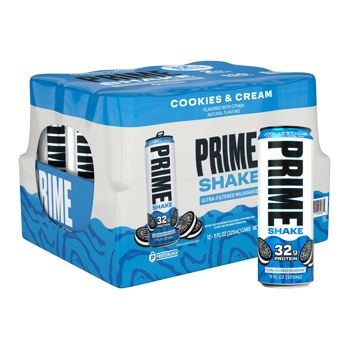 PRIME Shakes, Chocolate, 32g Protein Shake for Muscle Support & Recovery, Ultra-Filtered Milk, Lactose Free, Low Sugar, Low Calorie, Ready to Drink, 11 fl oz, 12 Pack