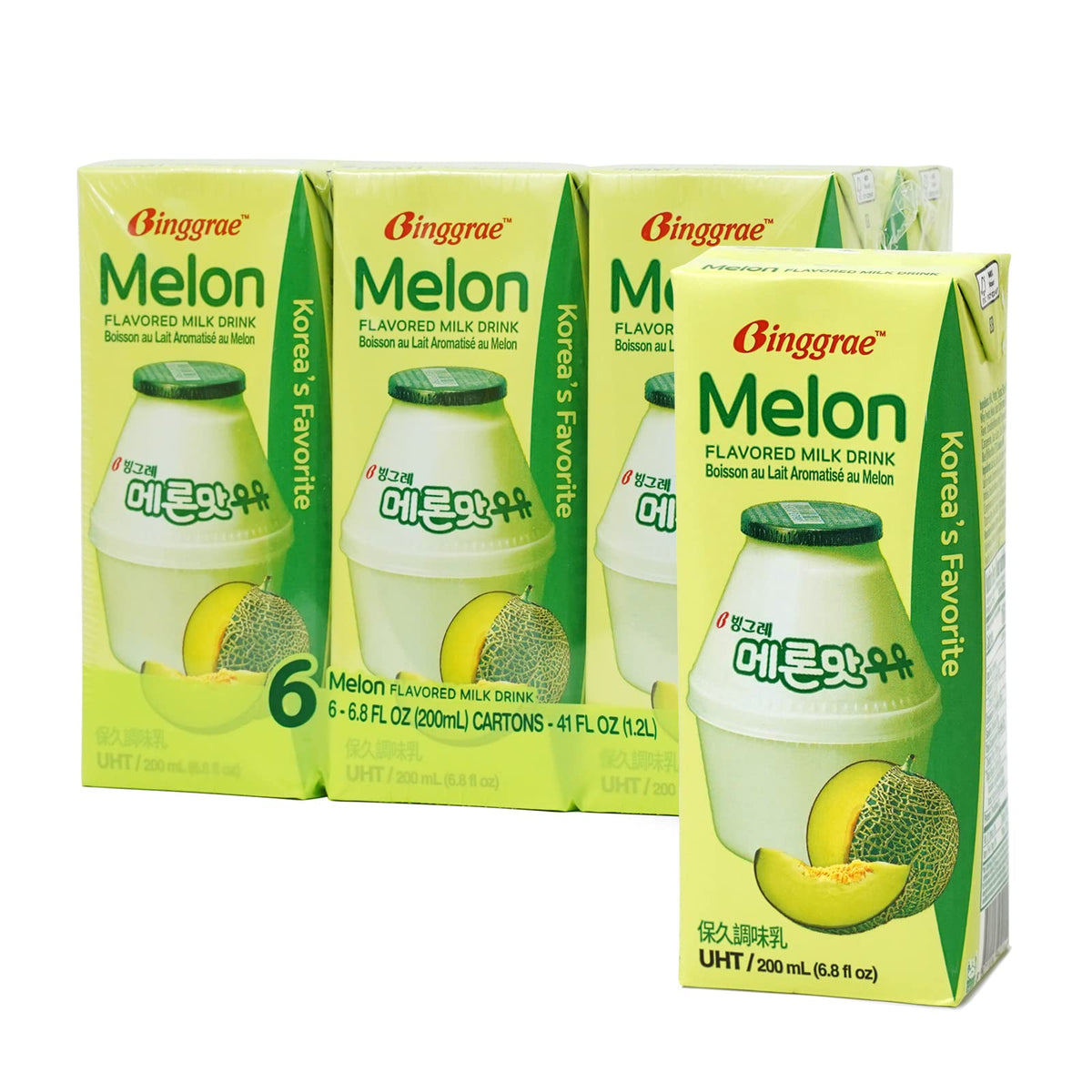 Binggrae Variety Banana, Strawberry, Melon Flavored Milk Drink 6 Packs