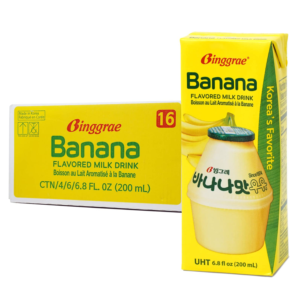 Binggrae Variety Banana, Strawberry, Melon Flavored Milk Drink 6 Packs