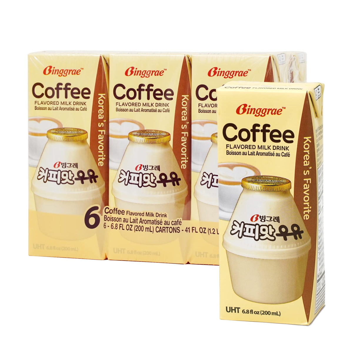 Binggrae Variety Banana, Strawberry, Melon Flavored Milk Drink 6 Packs