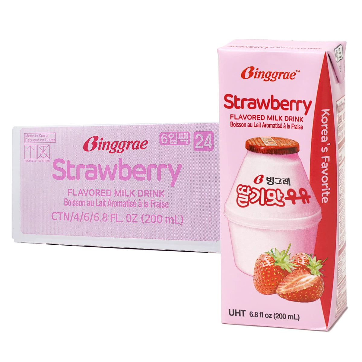 Binggrae Variety Banana, Strawberry, Melon Flavored Milk Drink 6 Packs