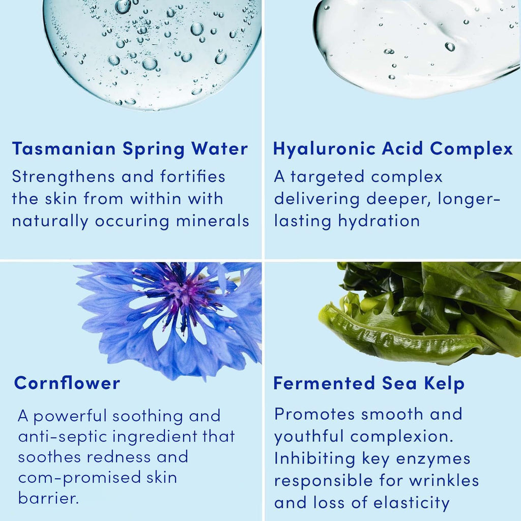 Sand & Sky Face Mask Hydrating Skincare with Hyaluronic Acid - Tasmanian Spring Water Intense Hydration Facial Mask, Skin Barrier Repair, Soothes Redness, Anti Aging Sleeping Mask, Australian Beauty