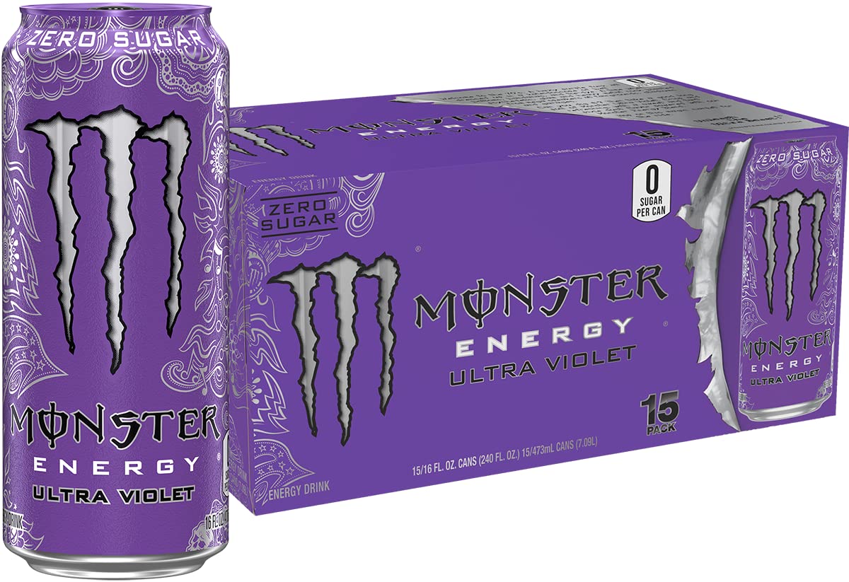 Monster Energy Ultra Black, Sugar Free Energy Drink, 16 Ounce