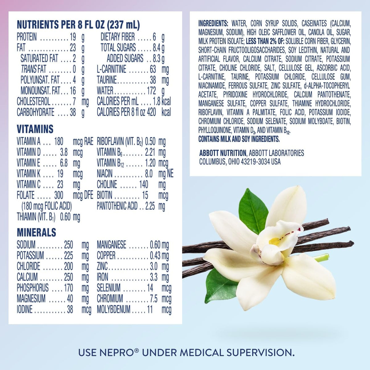 Nepro Nutrition Shake for People on Dialysis,19g Protein,420 Calories,Mixed Berry,8 fl oz,(Pack of 48)