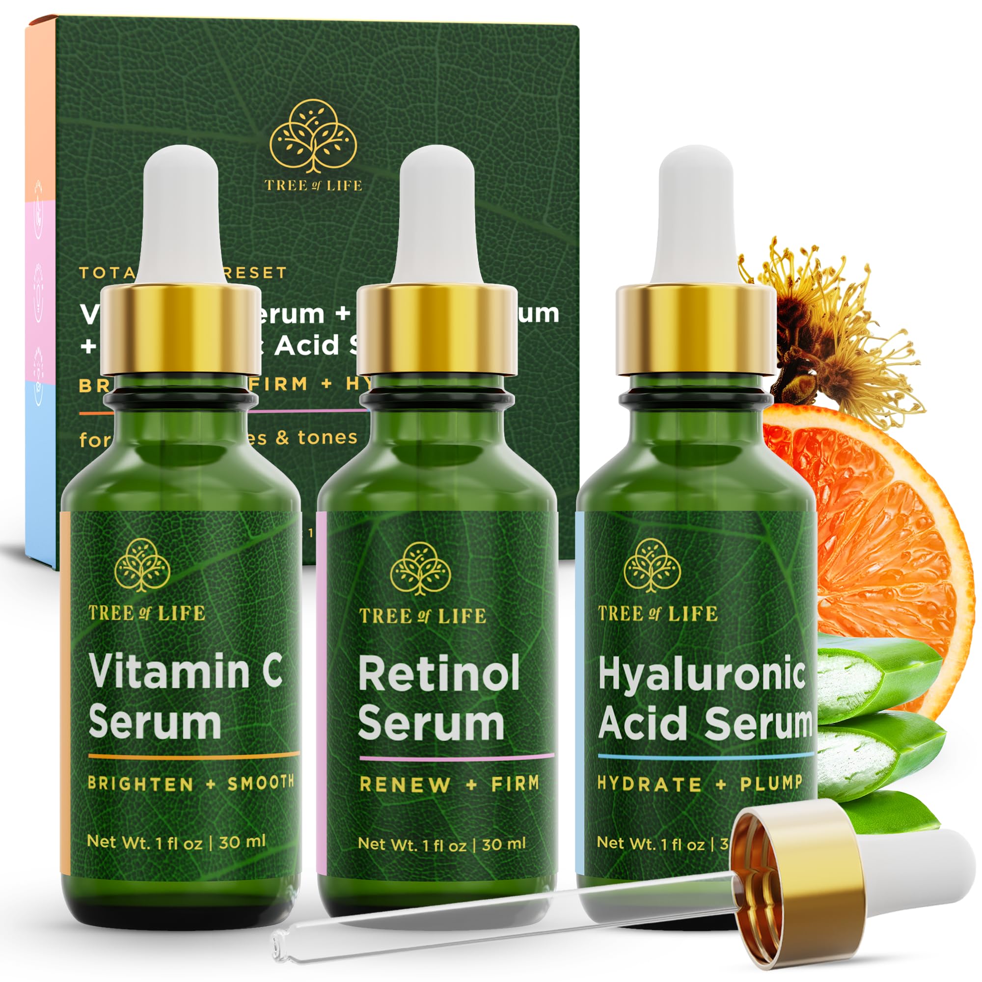 Tree of Life Hyaluronic Acid Serum For Face - Deep Hydration for Dry, Dehydrated, & Sensitive Skin - Dermatologist Tested - Moisturizing Treatment for Smooth Skin, 2 Fl Oz