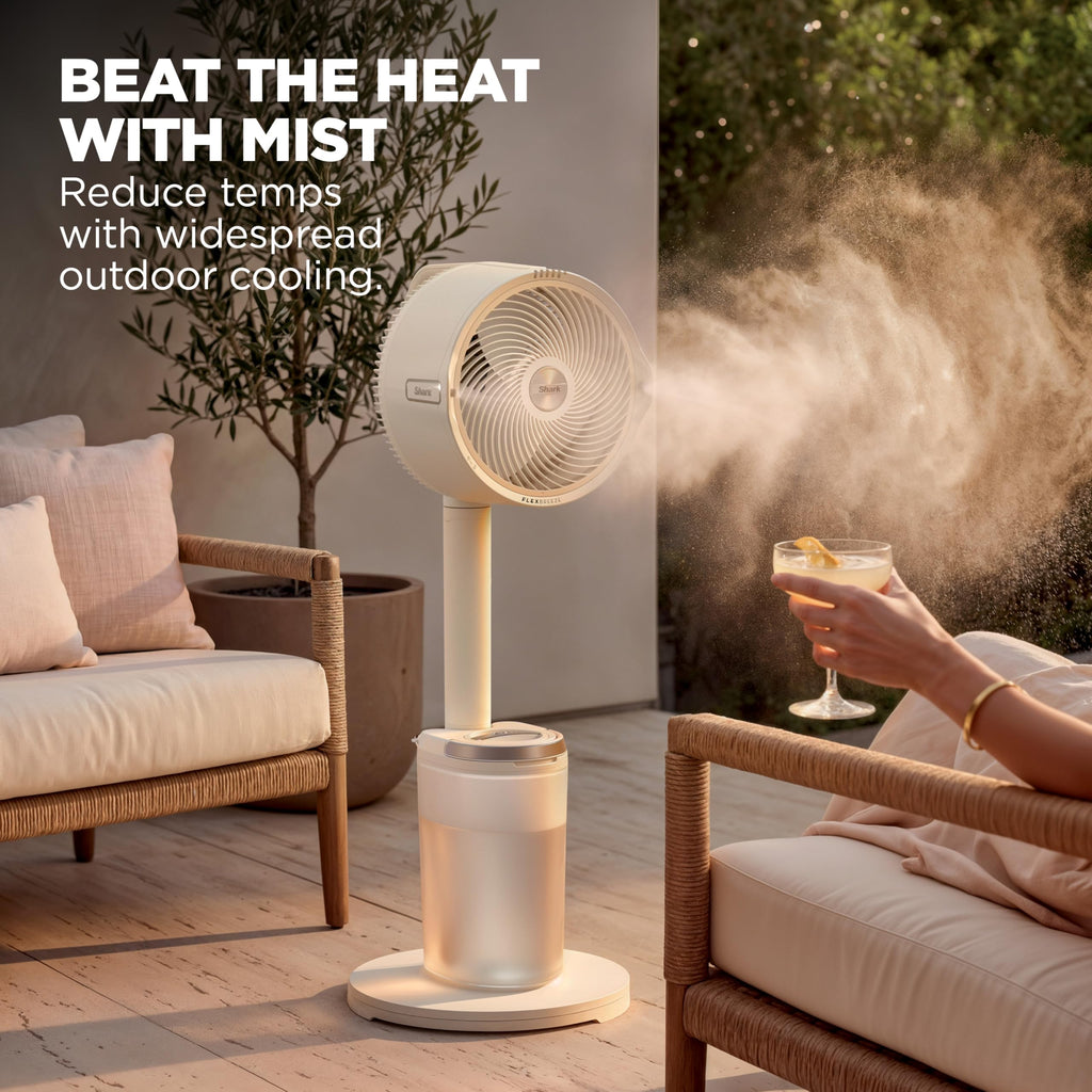 Shark FlexBreeze Pro Mist 2-in-1 Fan with Integrated Mist, Blush, FA300PK2