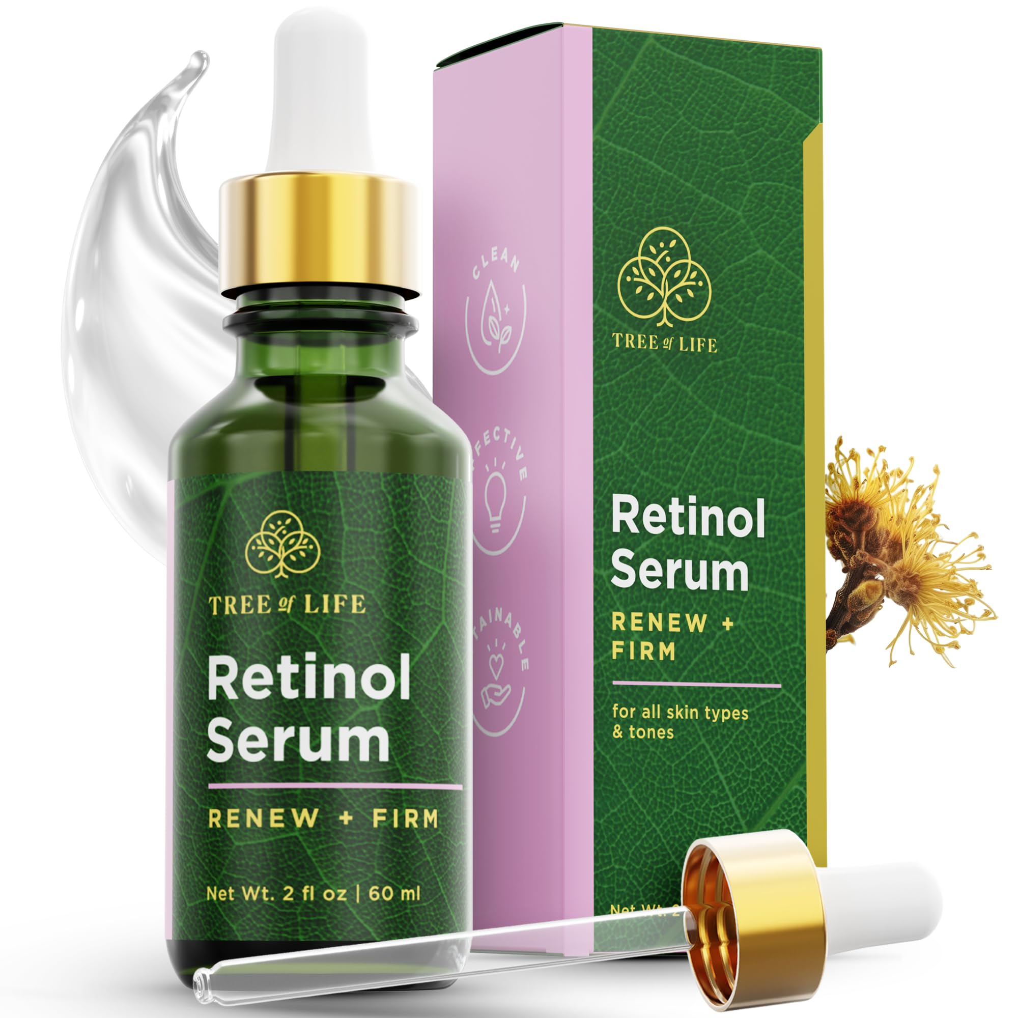 Tree of Life Hyaluronic Acid Serum For Face - Deep Hydration for Dry, Dehydrated, & Sensitive Skin - Dermatologist Tested - Moisturizing Treatment for Smooth Skin, 2 Fl Oz
