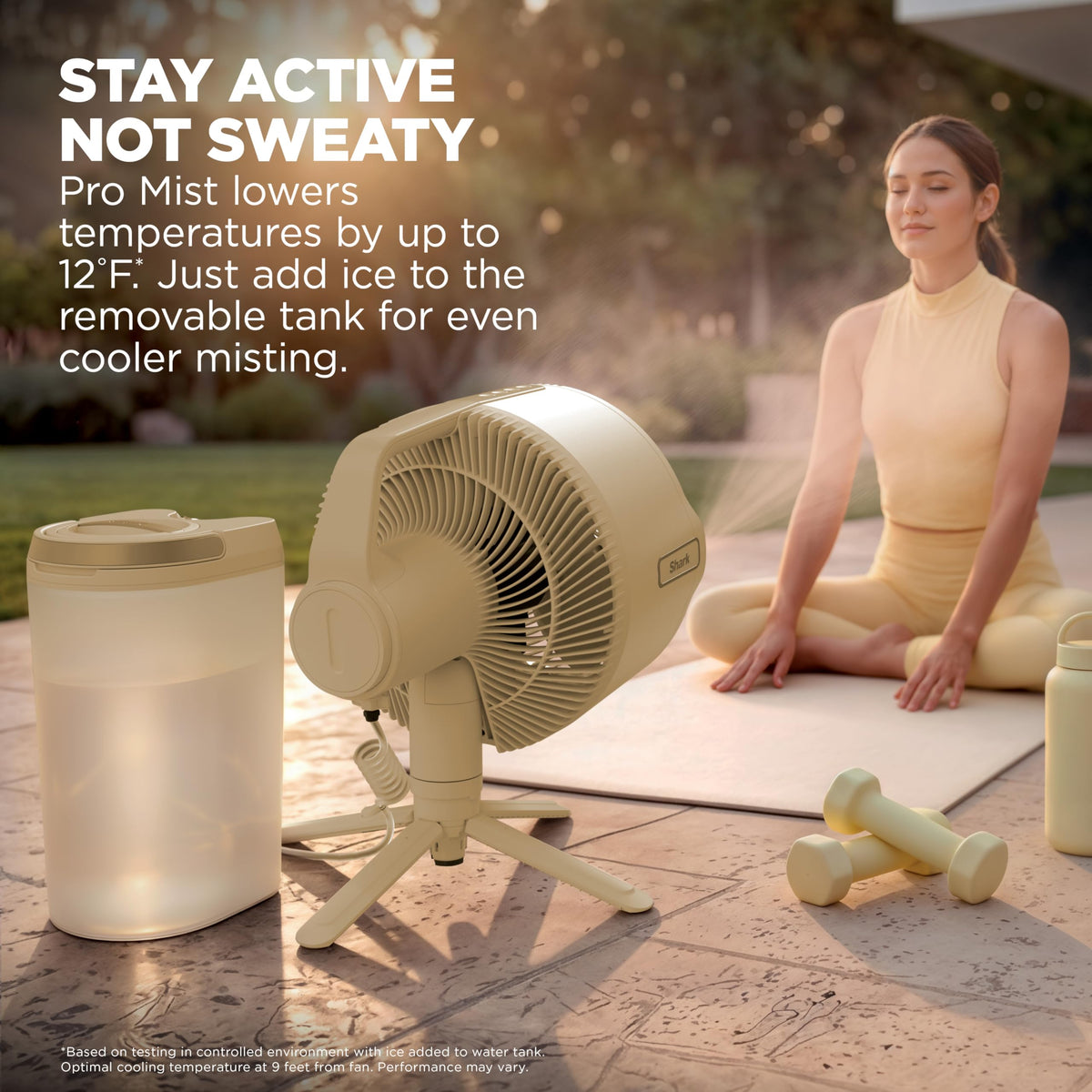 Shark FlexBreeze Pro Mist 2-in-1 Fan with Integrated Mist, Blush, FA300PK2