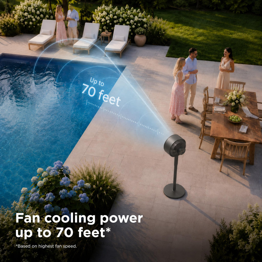 Shark FlexBreeze Pro Mist 2-in-1 Fan with Integrated Mist, Blush, FA300PK2