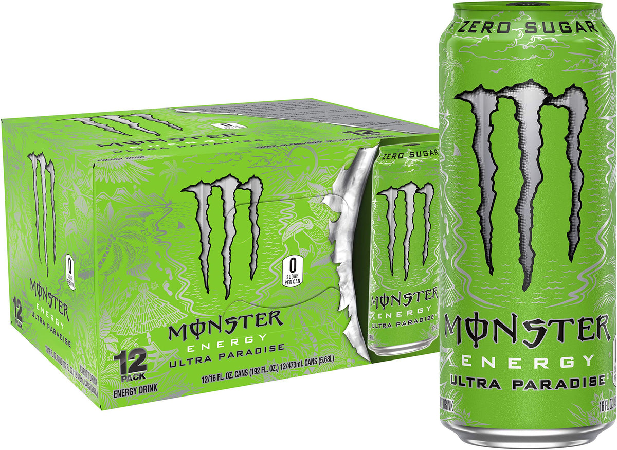 Monster Energy Ultra Black, Sugar Free Energy Drink, 16 Ounce
