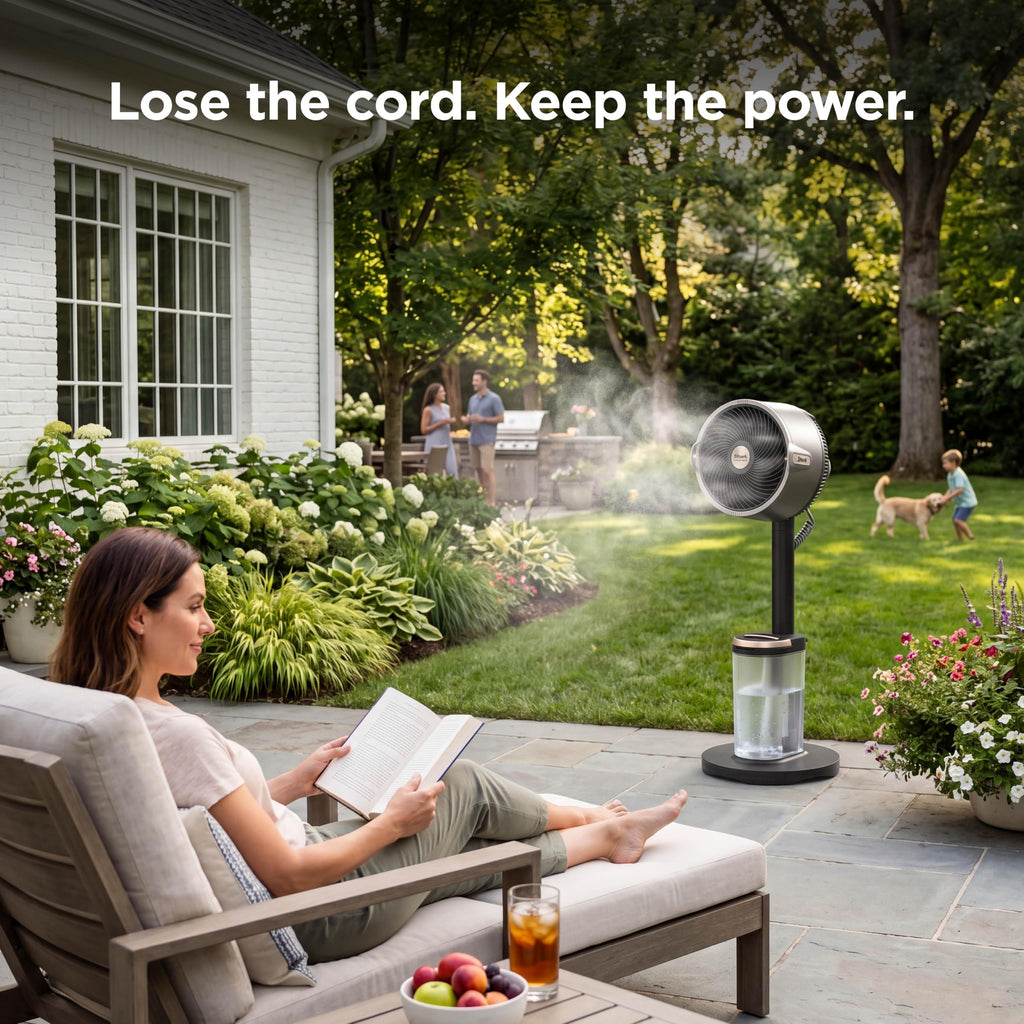 Shark FlexBreeze Pro Mist 2-in-1 Fan with Integrated Mist, Blush, FA300PK2