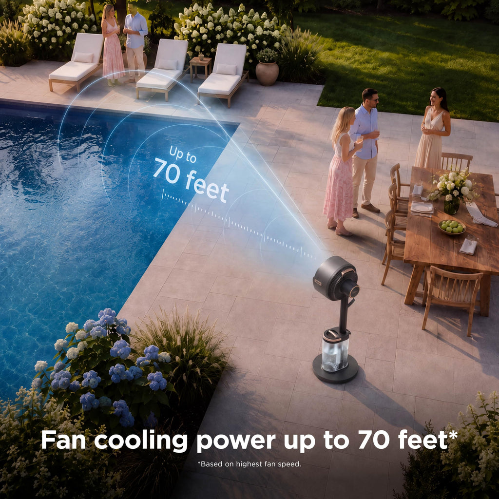Shark FlexBreeze Pro Mist 2-in-1 Fan with Integrated Mist, Blush, FA300PK2